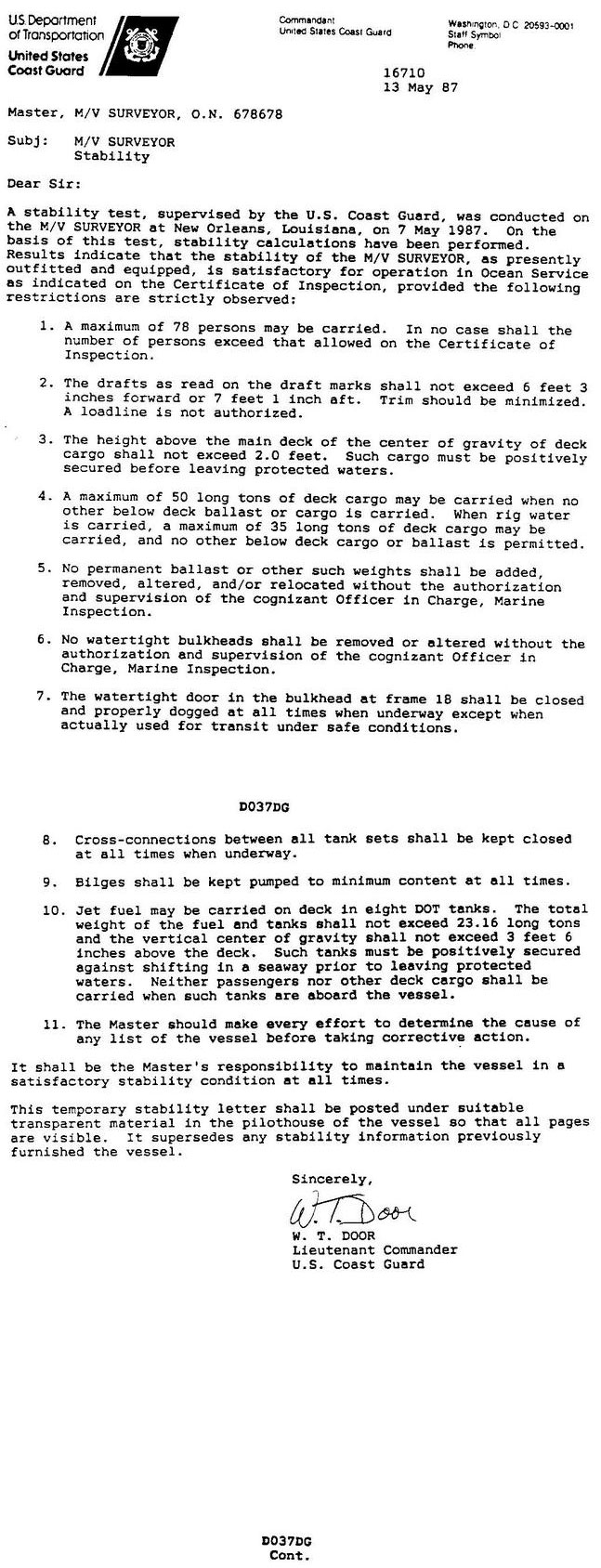USCG Exam Illustration D037DG